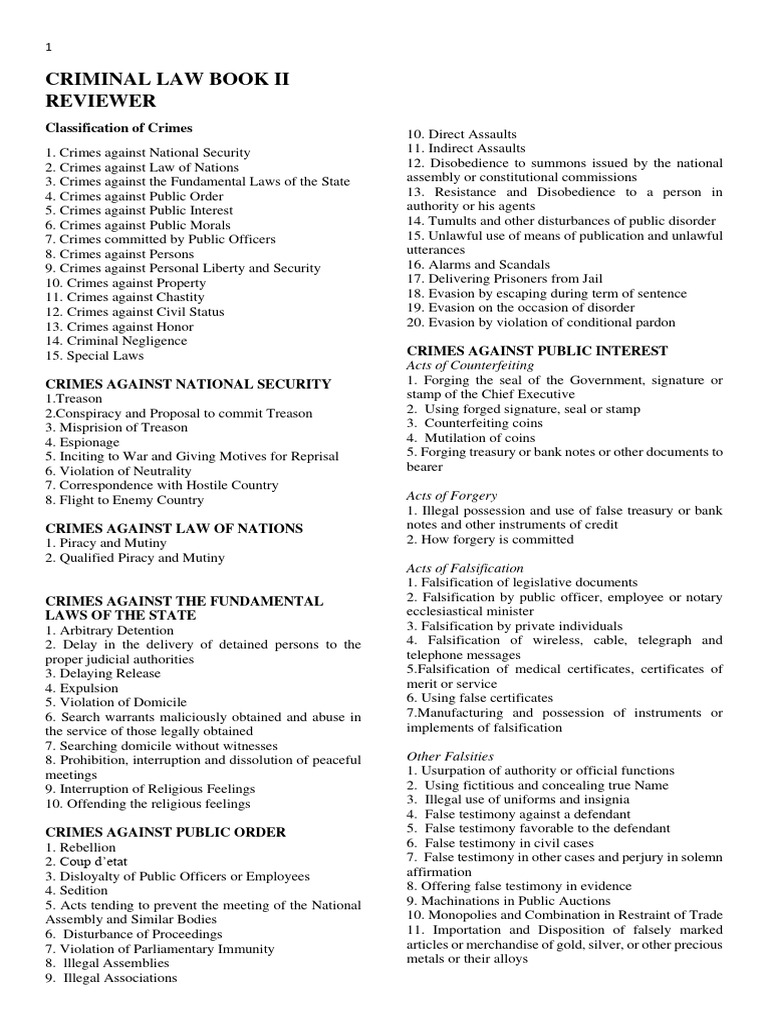 Criminal law book ii handouts pdf perjury forgery