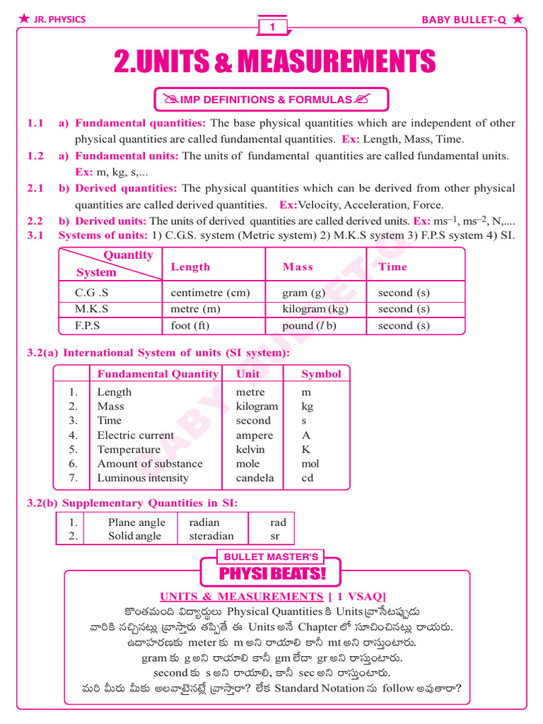2 Units Measurements | PDF | International System Of Units | Kilogram