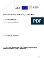 Rare Juvenile Primary Systemic Vasculitis