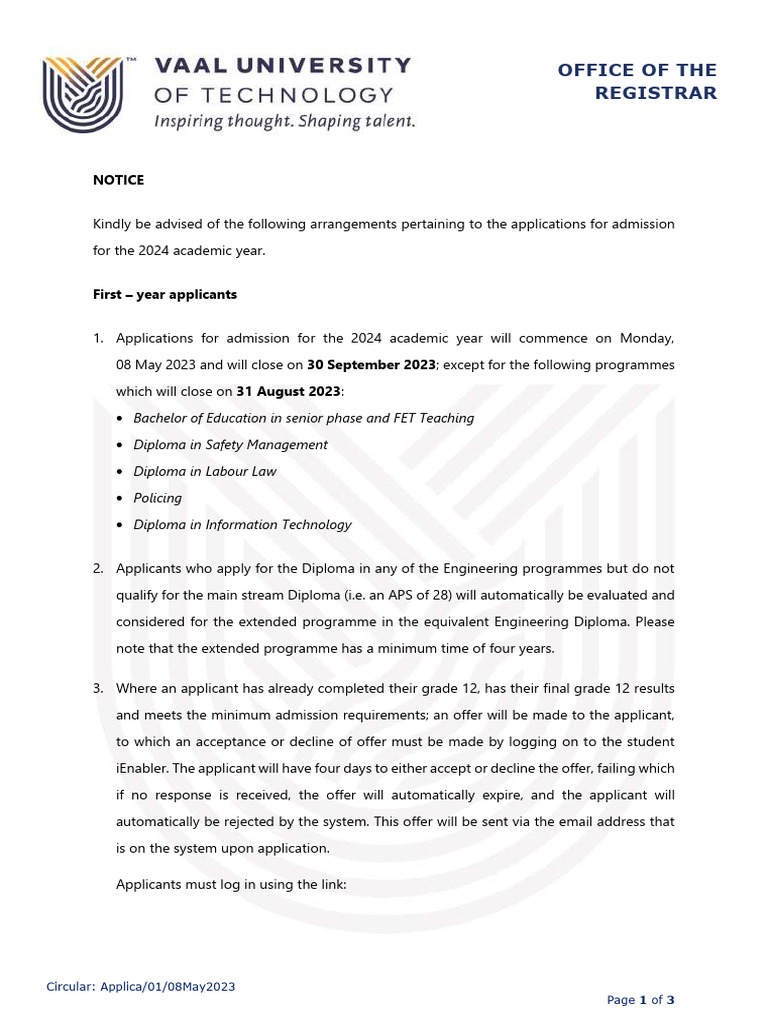 Applications Information 2024. | PDF | University And College Admission ...