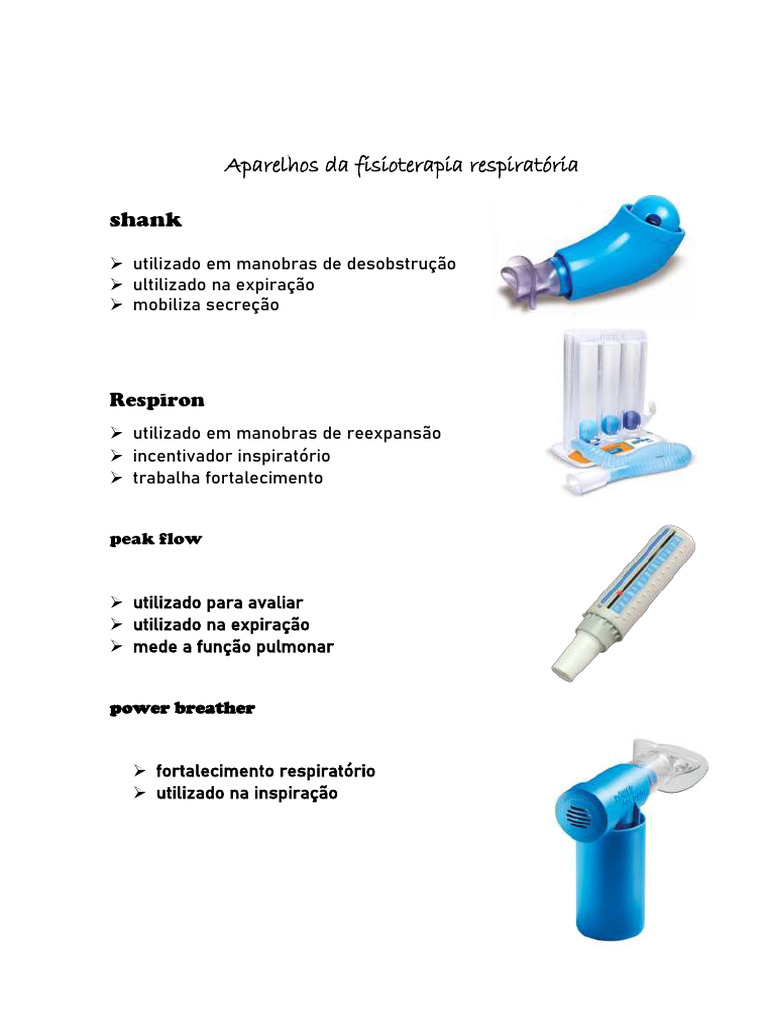 Aparelhos Da Fisioterapia Respiratória | PDF, image size:768x1024