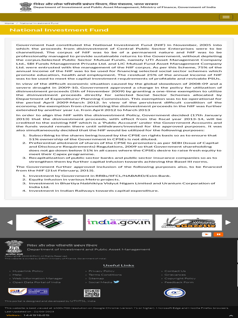 DIPAM National Investment Fund | PDF | Economies | Money