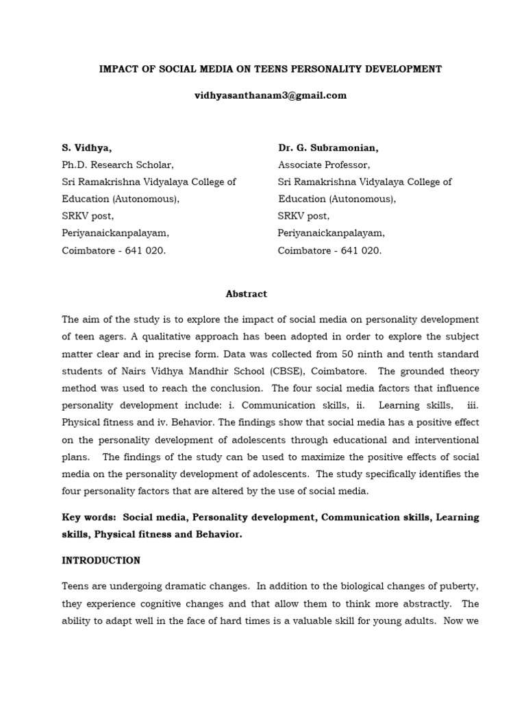 Personality Development Pdf Popular Culture Media Studies