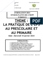 LA PRATIQUE DE L'EPS AU PRESCOLAIRE ET AU PRIMAIRE Revisée