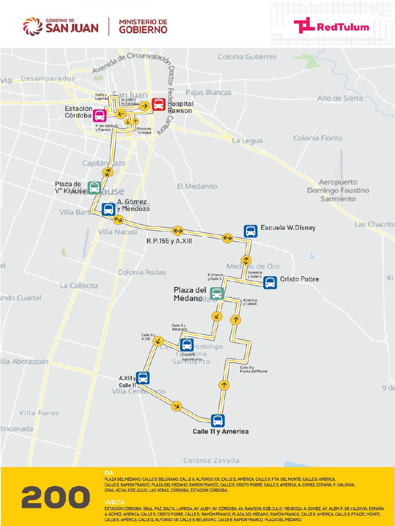 Mapa de Línea 200 RedTulum | PDF