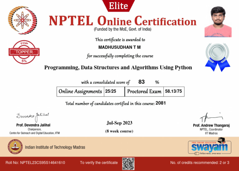 Programming, Data Structures and Algorithms Using Python | PDF