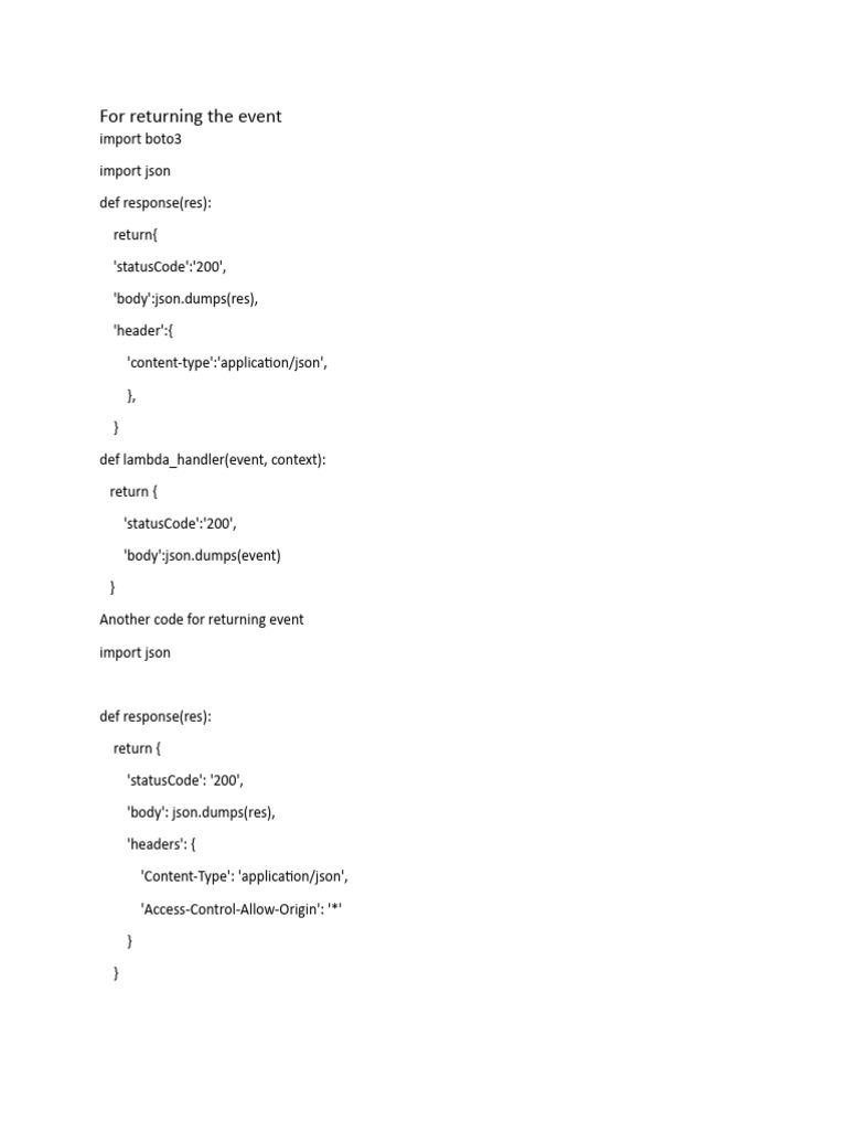 AWS Lambda Functions for DynamoDB | PDF | Json | Computer Science