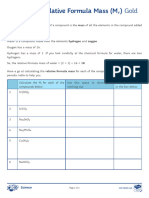 Calculating Relative Formula Mass Activity Sheet Gold