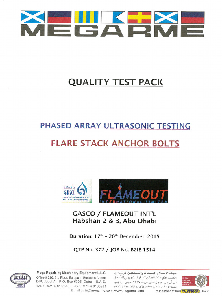 B2IE-1514 PAUT Report Flare Stack Anchor Bolts | PDF