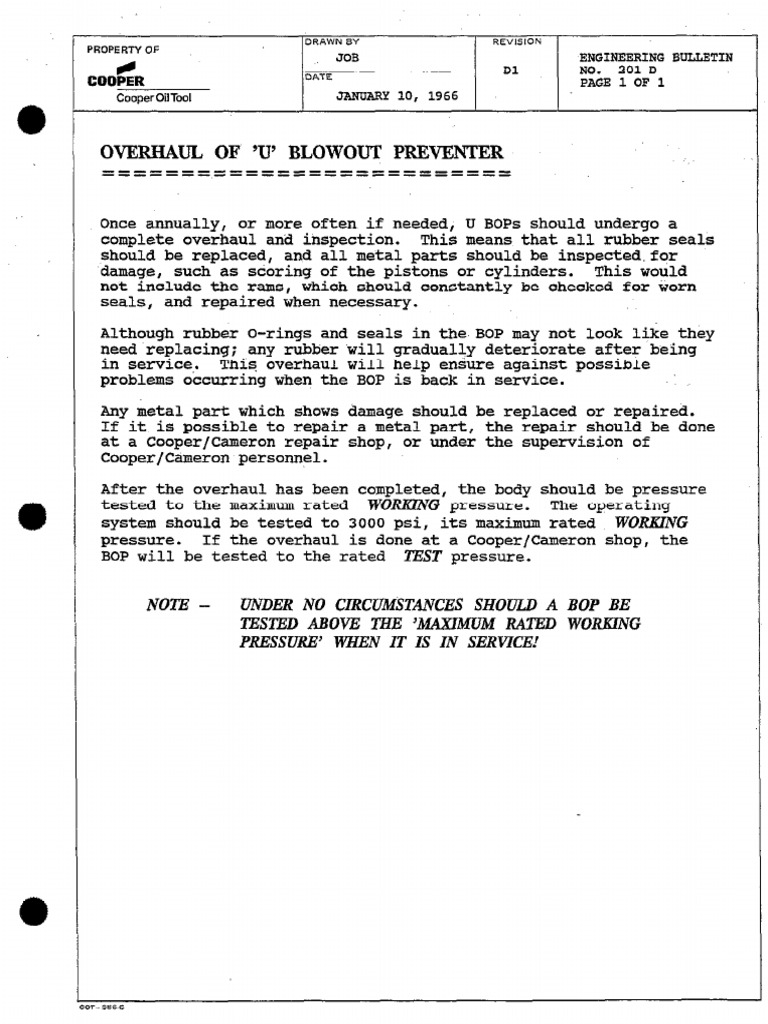 EB 201 Overhaul of U BOP | PDF | Mechanical Engineering | Manufactured ...