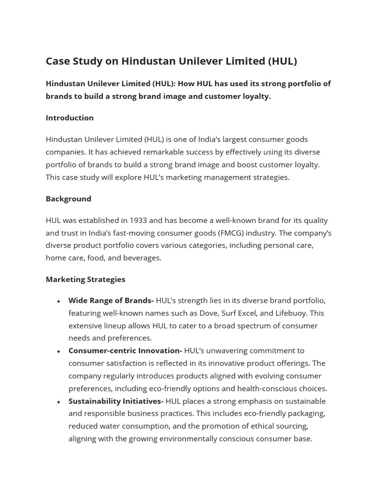 Hindustan Unilever Pdf Brand Marketing