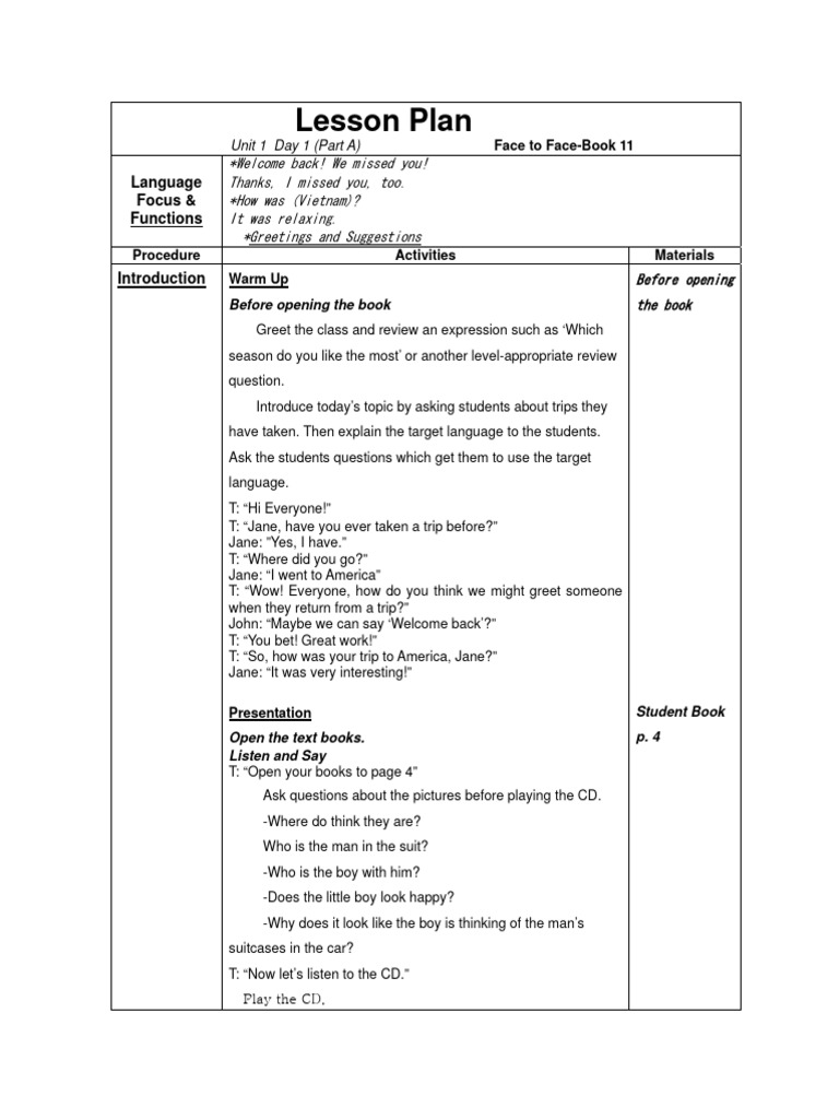 Language Functions in Lesson Planning | PDF | Question | Lesson Plan