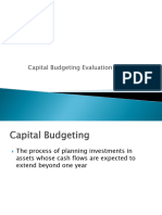 Capital Budgeting Evaluation Techniques