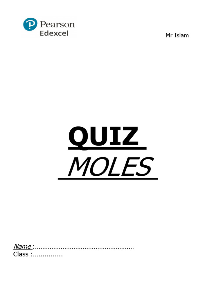 Re Exam Moles Edexcel | PDF