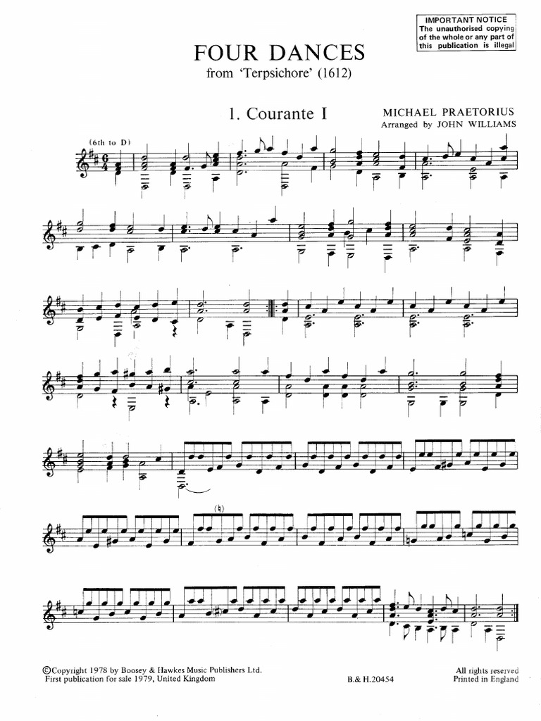 Four Dances by Michael Pretorius Arranged by John Williams Compress | PDF