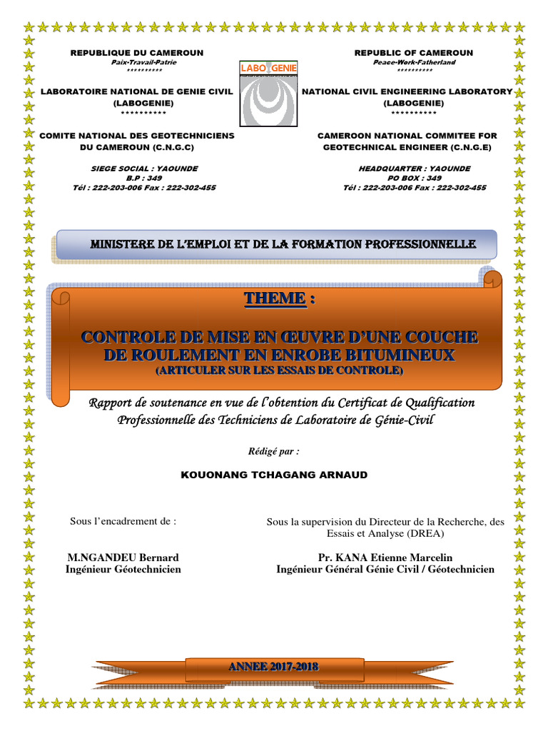 Contrôle d'une couche en béton bitumineux | PDF | Béton | Génie ...