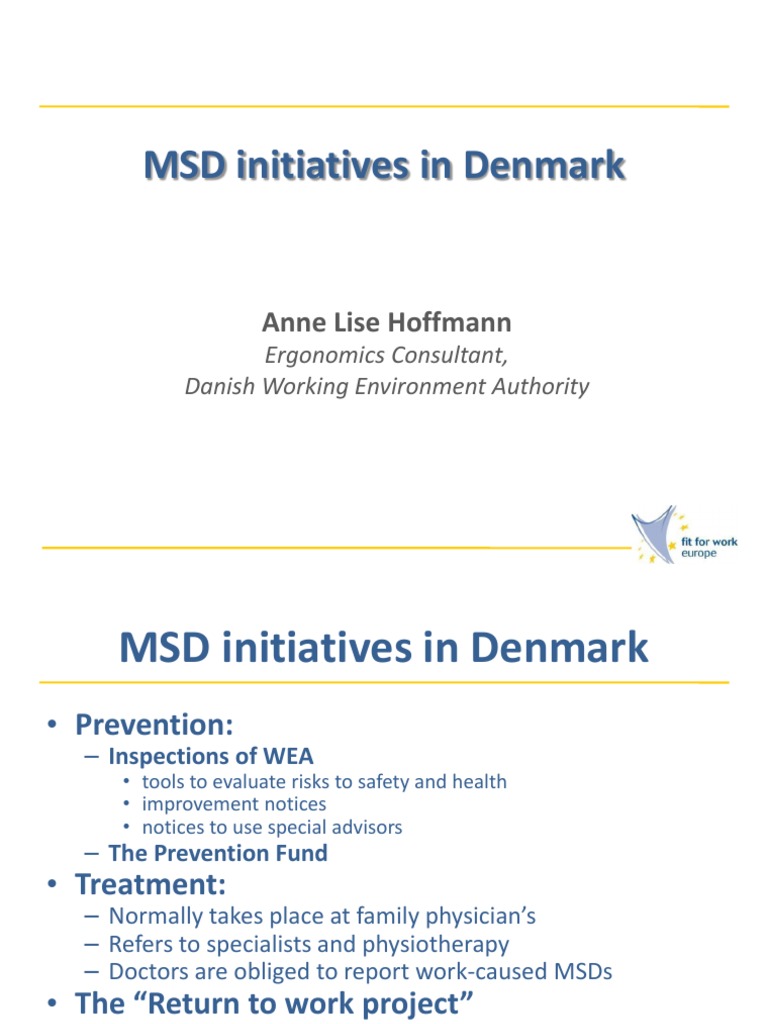 MSD Prevention and Treatment in Denmark | PDF | Wellness