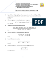 Lista 2 de Ejercicios Complementarios para ETS de Álgebra