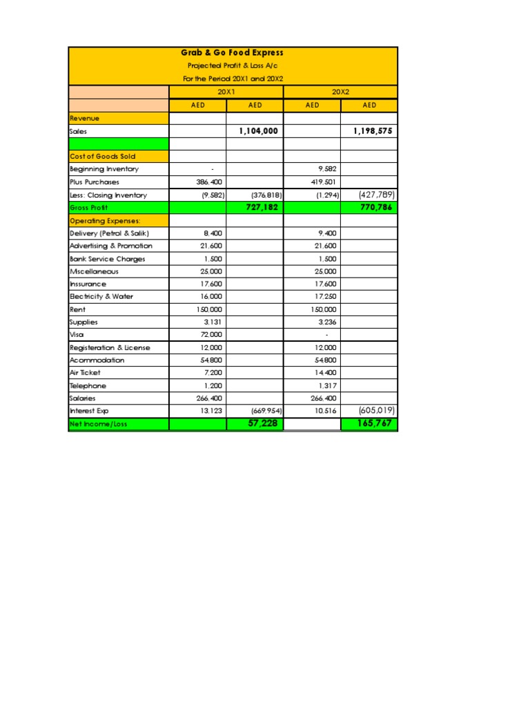 Grab & Go Food Express Financial Overview | PDF | Equity (Finance ...