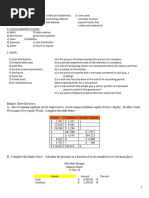 Balance Sheet ExercisesNameTask