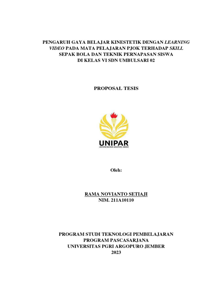 Rev3 - Proposal Tesis Rama, Januari 2024 | PDF | Bisnis | Komputer