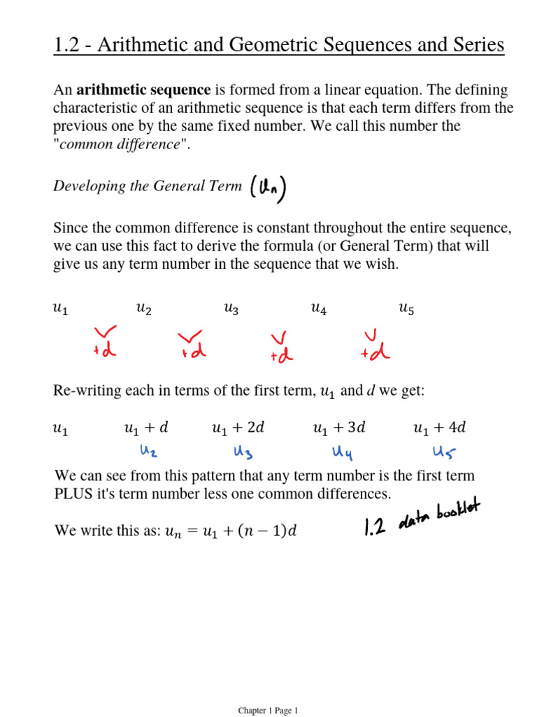 Arithmetic and Geometric Sequences Guide | PDF | Mathematical Analysis ...
