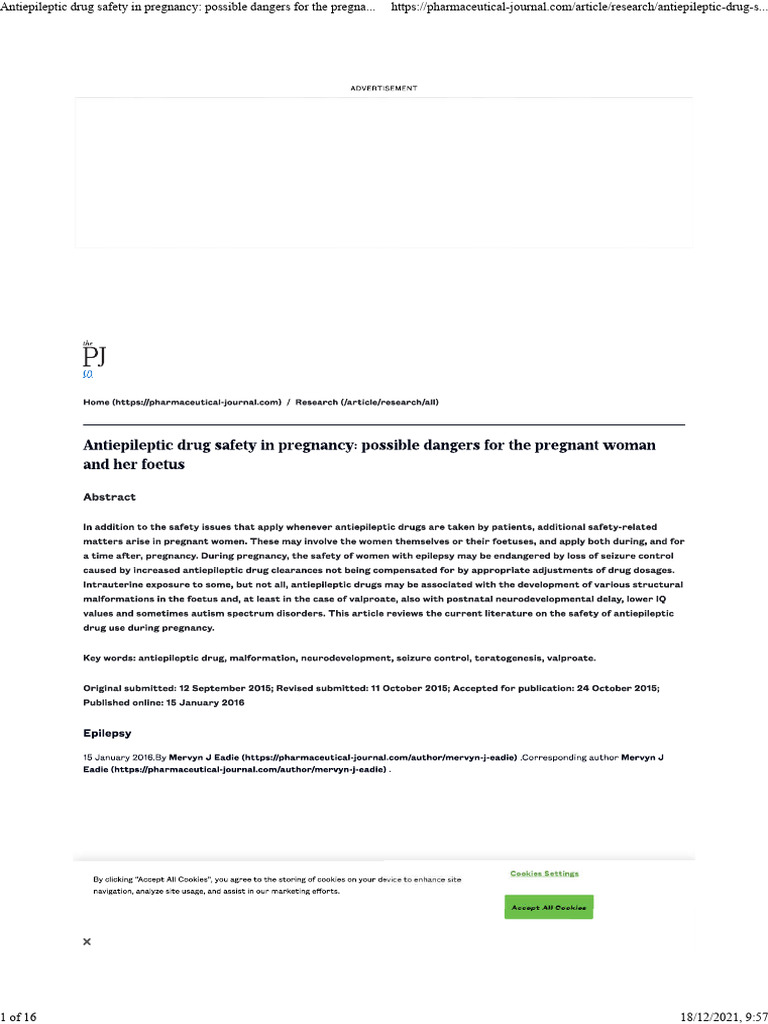 Antiepileptic Drug Risks in Pregnancy | PDF | Clinical Medicine ...