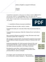 Assimilation of English Compared With Russian