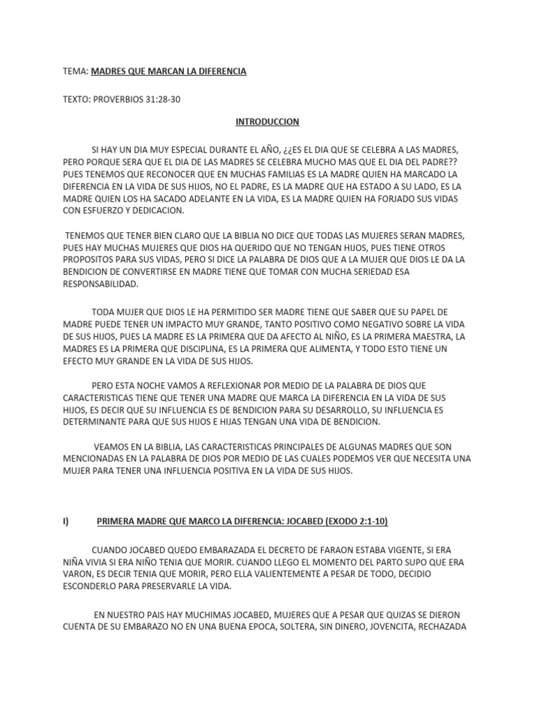 Madres Que Marcan La Diferencia | PDF | Amor
