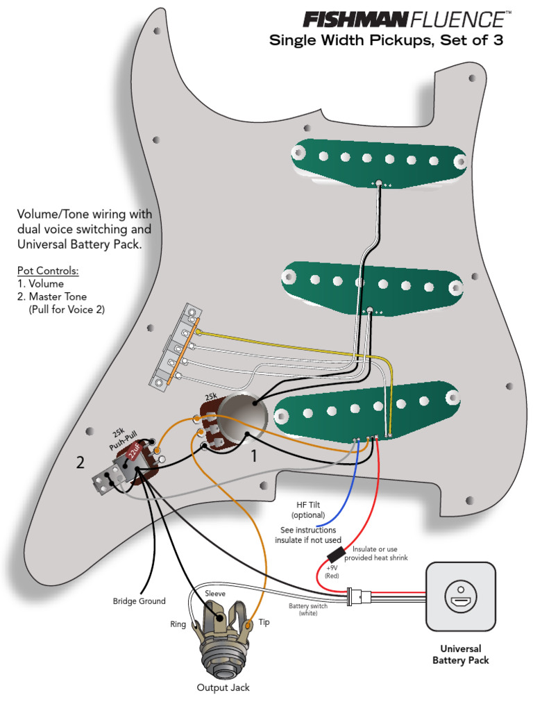 Fluence-Single-Width-Wiring-Diagram-Vol-Tone-Universal-Battery-Pack | PDF