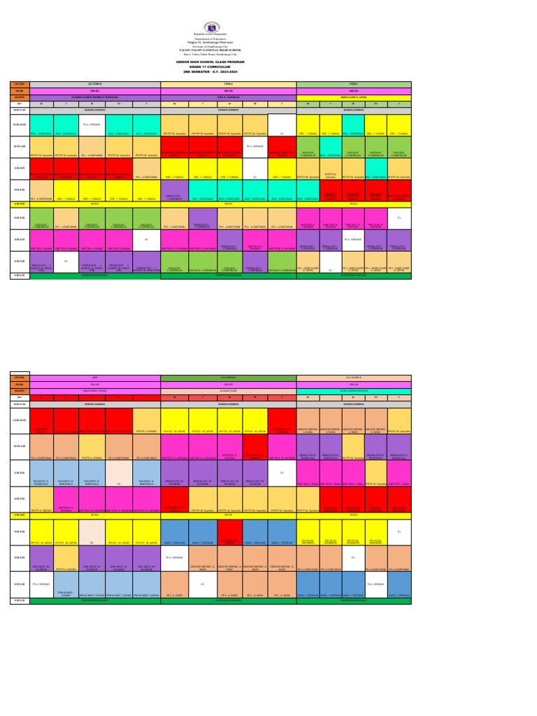 Grade 11 Curriculum Schedule 2023-2024 | PDF