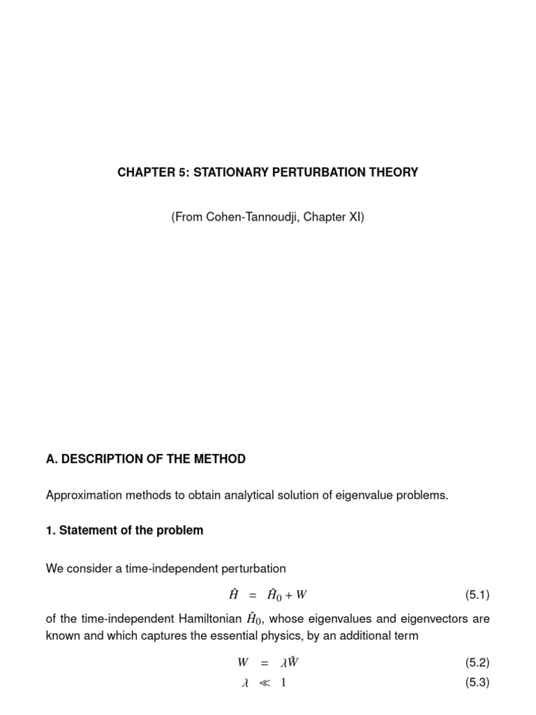 MP364 Ch5 | PDF | Eigenvalues And Eigenvectors | Perturbation Theory ...