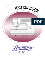 Janome Harmony 8100 Sewing Machine Instruction Manual