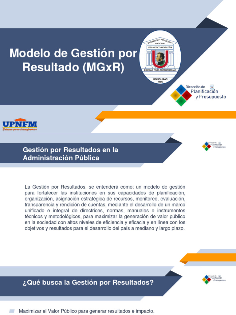 Modelo de Gestión por Resultados en PÚBLICA | PDF | Planificación ...