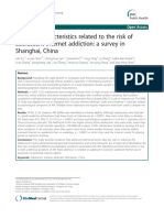 Personal Characteristics Related To The Risk of Adolescent Internet Addiction: A Survey in Shanghai, China