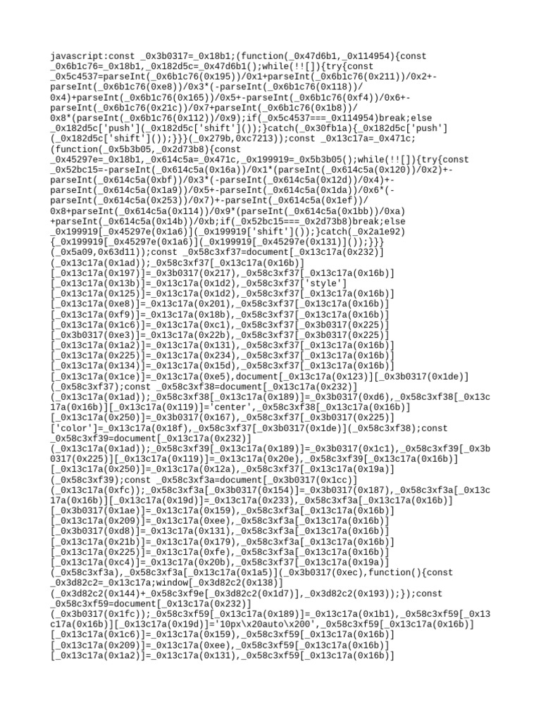 JavaScript Obfuscation Code | PDF | Software | Computer Programming