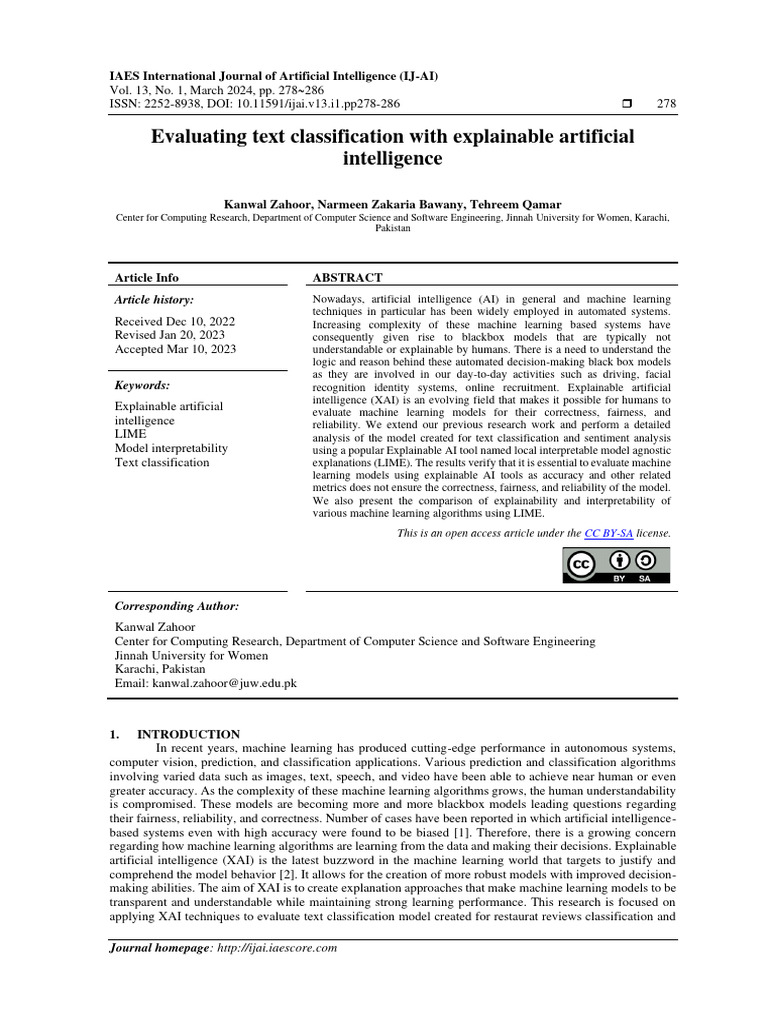 Evaluating Text Classification With Explainable Artificial Intelligence ...