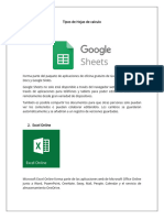 Tipos de Hoja de Calculo