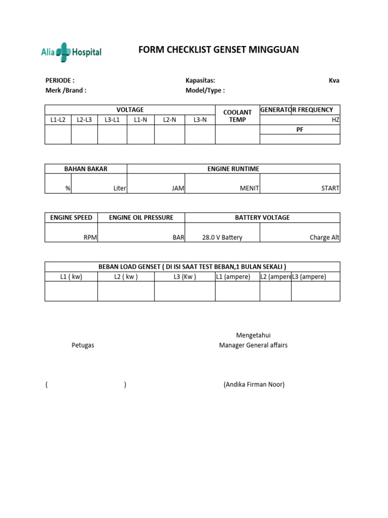 Form PPM Genset | PDF