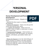 Human Development and Personal Development HAND OUT