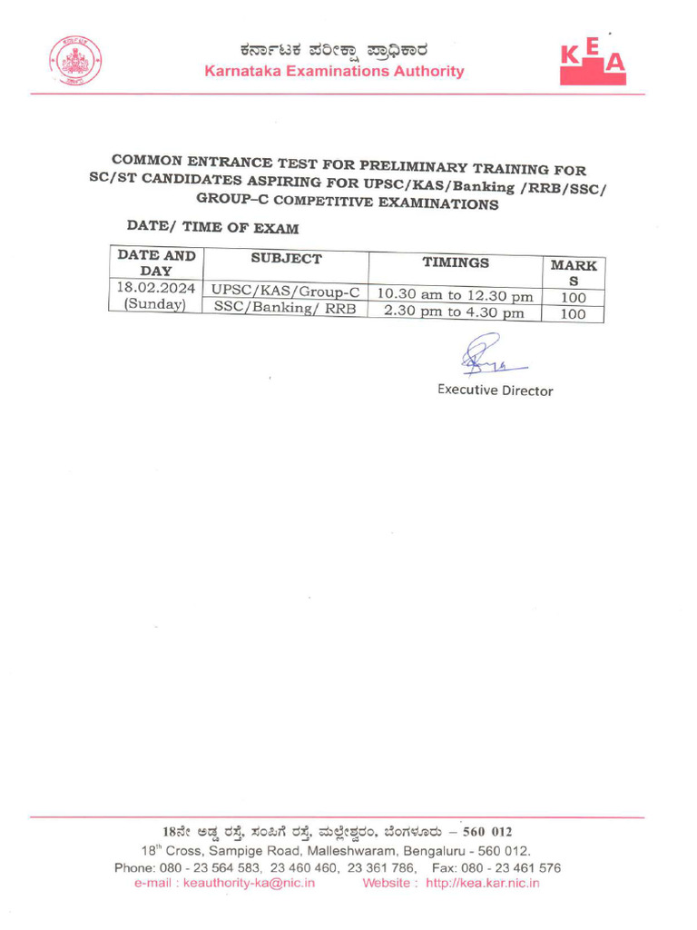 Keaexam timetable 2324 pdf