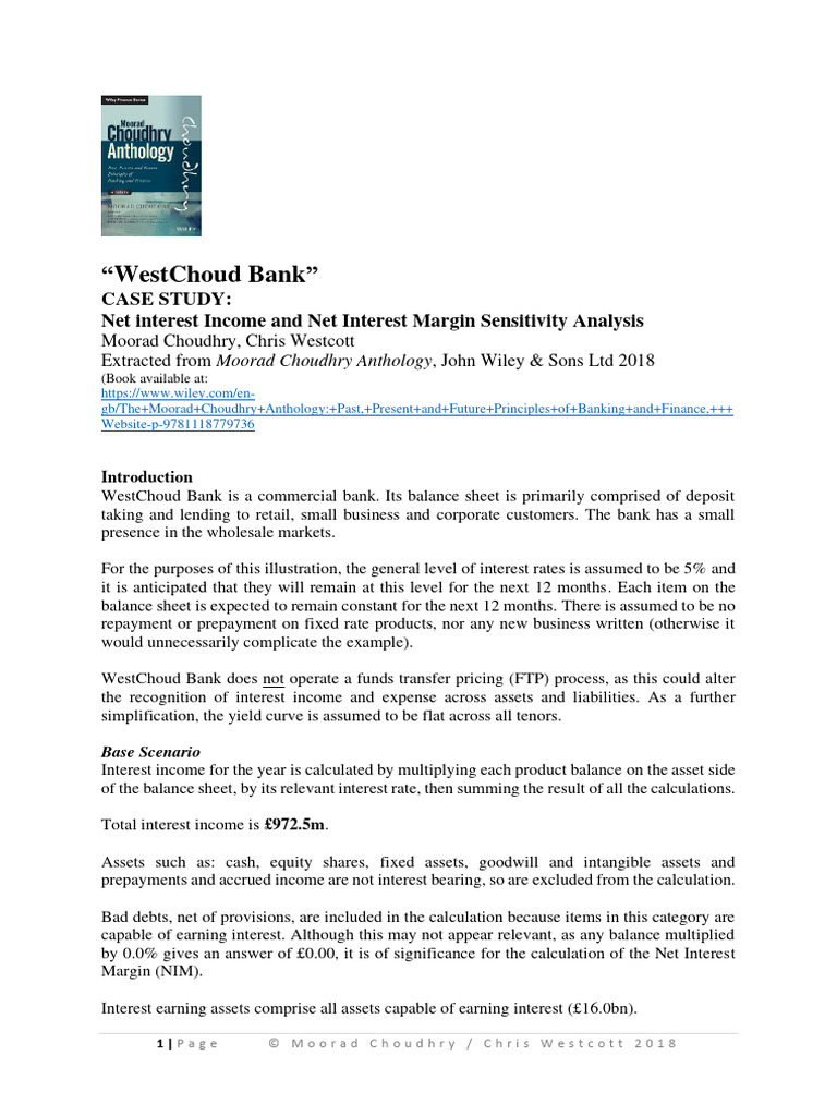 NIM and NII Sensitivity Analysis at WestChoud Bank | PDF | Banks | Interest