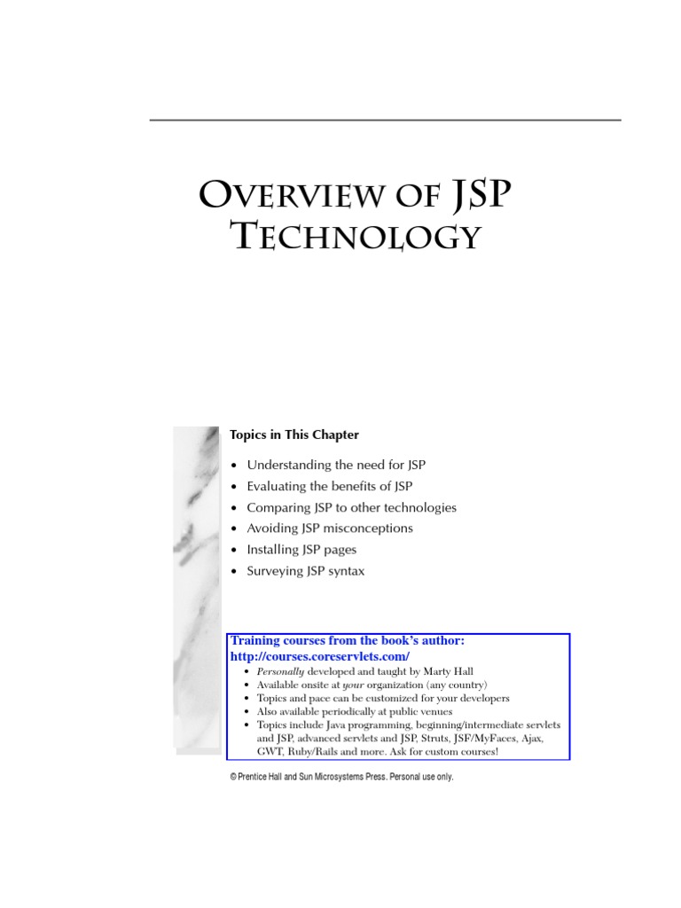 2JSP Overview | PDF | Java Server Pages | Java Servlet