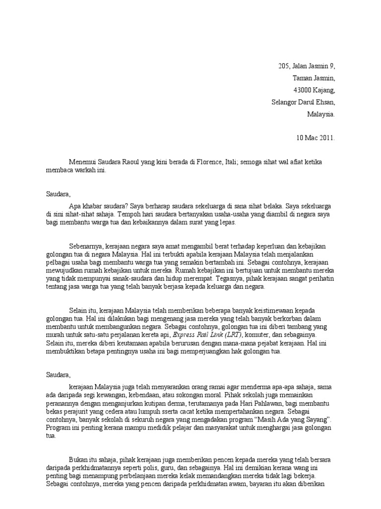 Surat Kiriman Tidak Rasmi Pdf