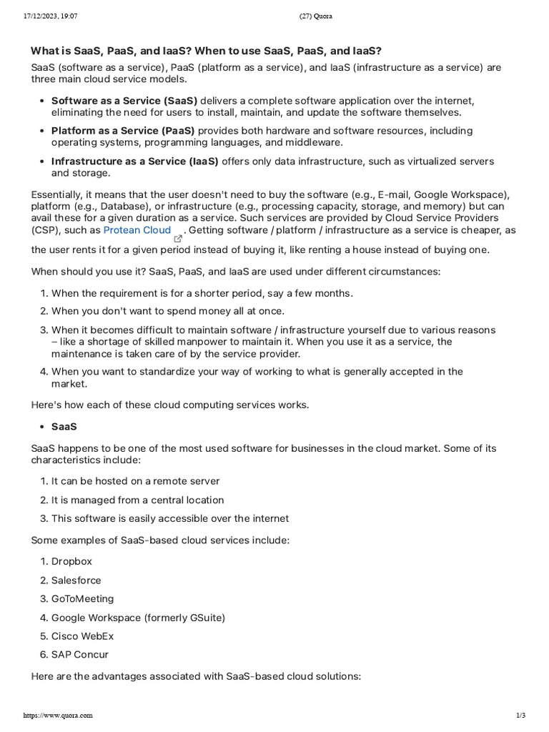 Saas Paas And Iaas Download Free Pdf Cloud Computing Software As