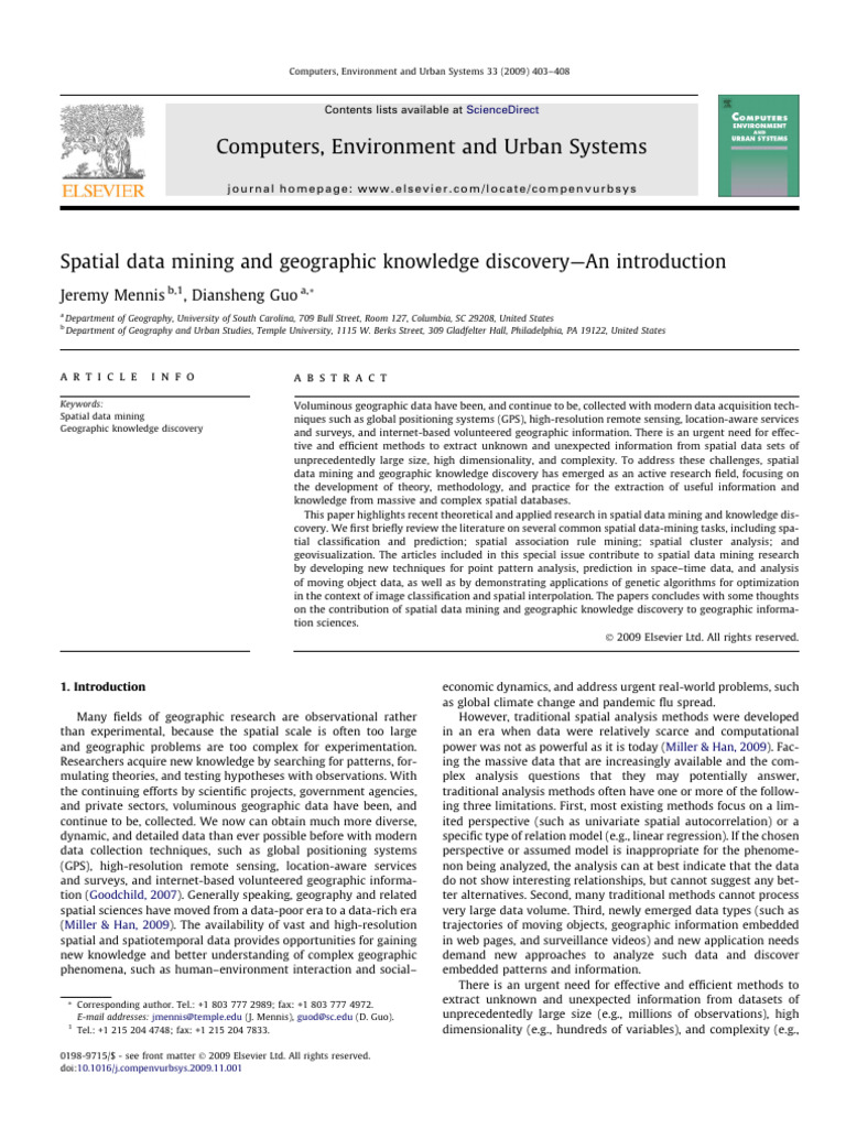 Geographic Data Mining Insights | PDF | Spatial Analysis | Cluster Analysis