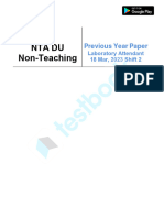 NTA Delhi University Non-Teaching 2021 Laboratory Attendant Official Paper (Held On - 18 Mar, 2023 Shift 2)