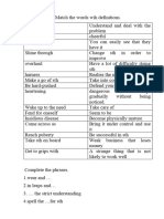 CAE Match The Words With Definitions