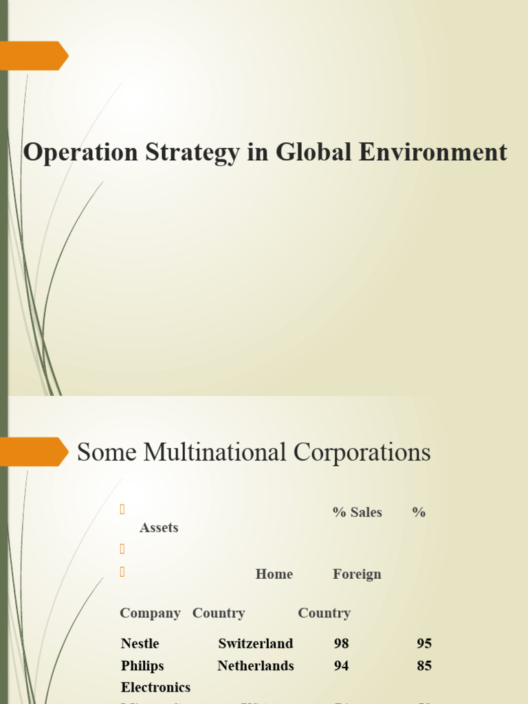 Global Operations Strategy Overview | PDF | Product (Business) | Supply ...
