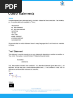 Control Statements